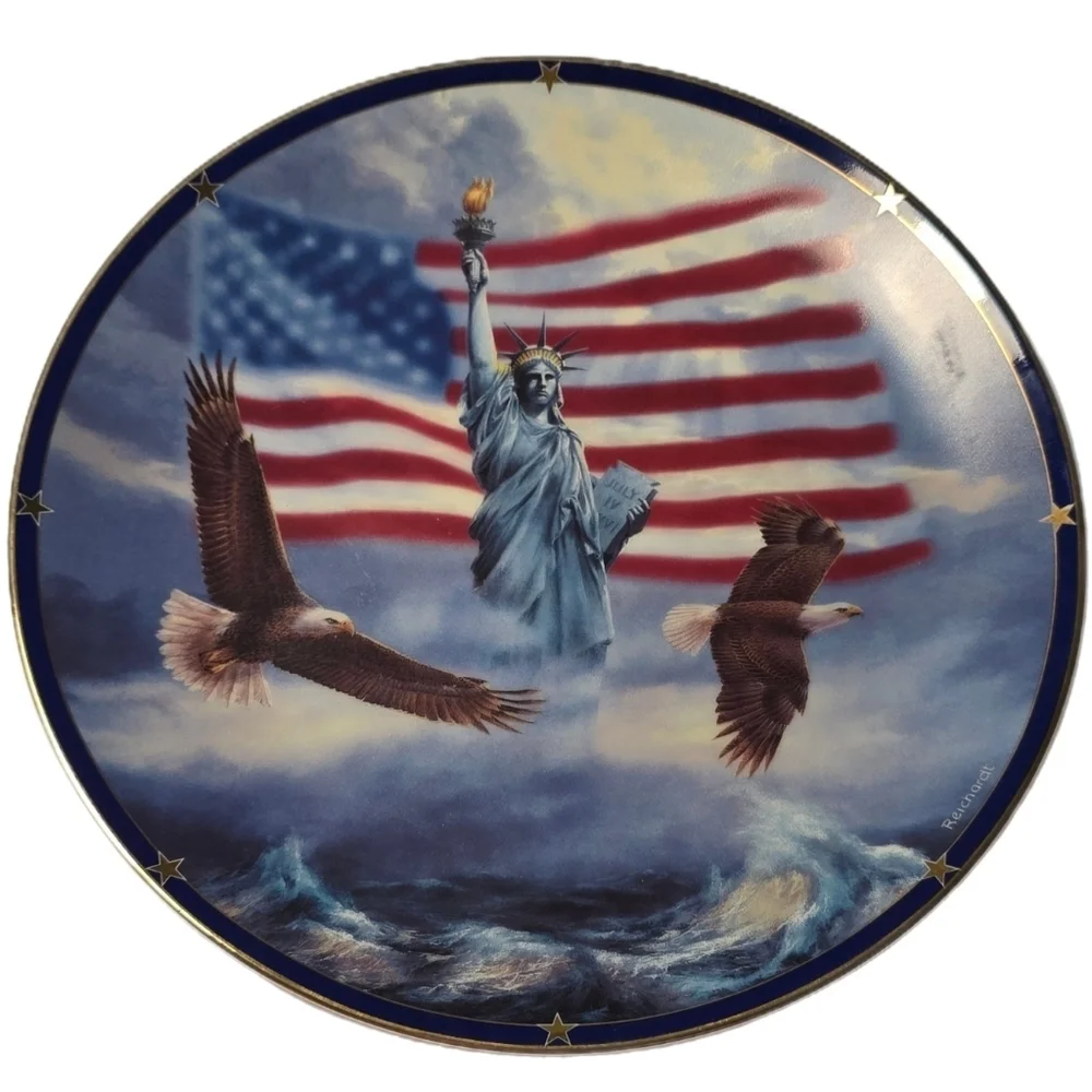 Danbury Mint Statute Of Liberty Plate By Rudi Reichardt Limited Edition Numbered